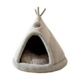 thumbnail image 3 of Cama para gatos, cueva, adorno navideño, acogedora, semicerrada, nido para gatos Gris, 3 of 8