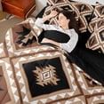 thumbnail image 4 of jejeloiu Rustic Farmhouse Cabin 7-Piece Twin Bedding Sets,Aztec Boho Geometric Bedding Comforter Set,Brown Rhombus Triangle Sheet Sets For Girls Boys,Luxury Bedroom Decor Reversible, 4 of 8