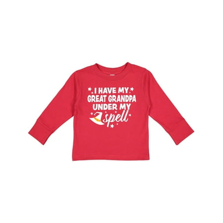 

Inktastic I Have My Great Grandpa Under My Spell with Cute Witch Hat Gift Toddler Boy or Toddler Girl Long Sleeve T-Shirt