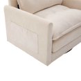 thumbnail image 6 of Barara King Modern Comfy Arm Chair, Reading Chair,Swivel Barrel Chair for Living Room Bedroom, Thick Padded Arm Chair with Solid Metal Base, Beige, 6 of 12