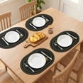thumbnail image 3 of REGALWOVEN Rustic Oval Placemats Set of 4 Cotton Linen Placemats for Dining Table Decor Washable Kitchen Table Mat Wipe Clean Black 17.7x12.6inch, 3 of 6