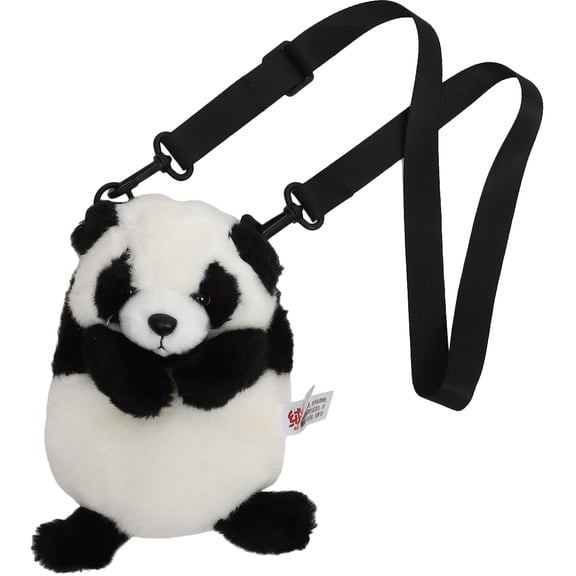 FELTECHELECTR 1Set Panda Handbag Multi Color Plush Material Cartoon Panda Shoulder Bag for School and Family Trips