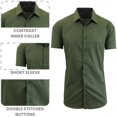thumbnail image 2 of Mens Slim Fit Short Sleeve Button Up Shirt (S- 2XL), 2 of 5