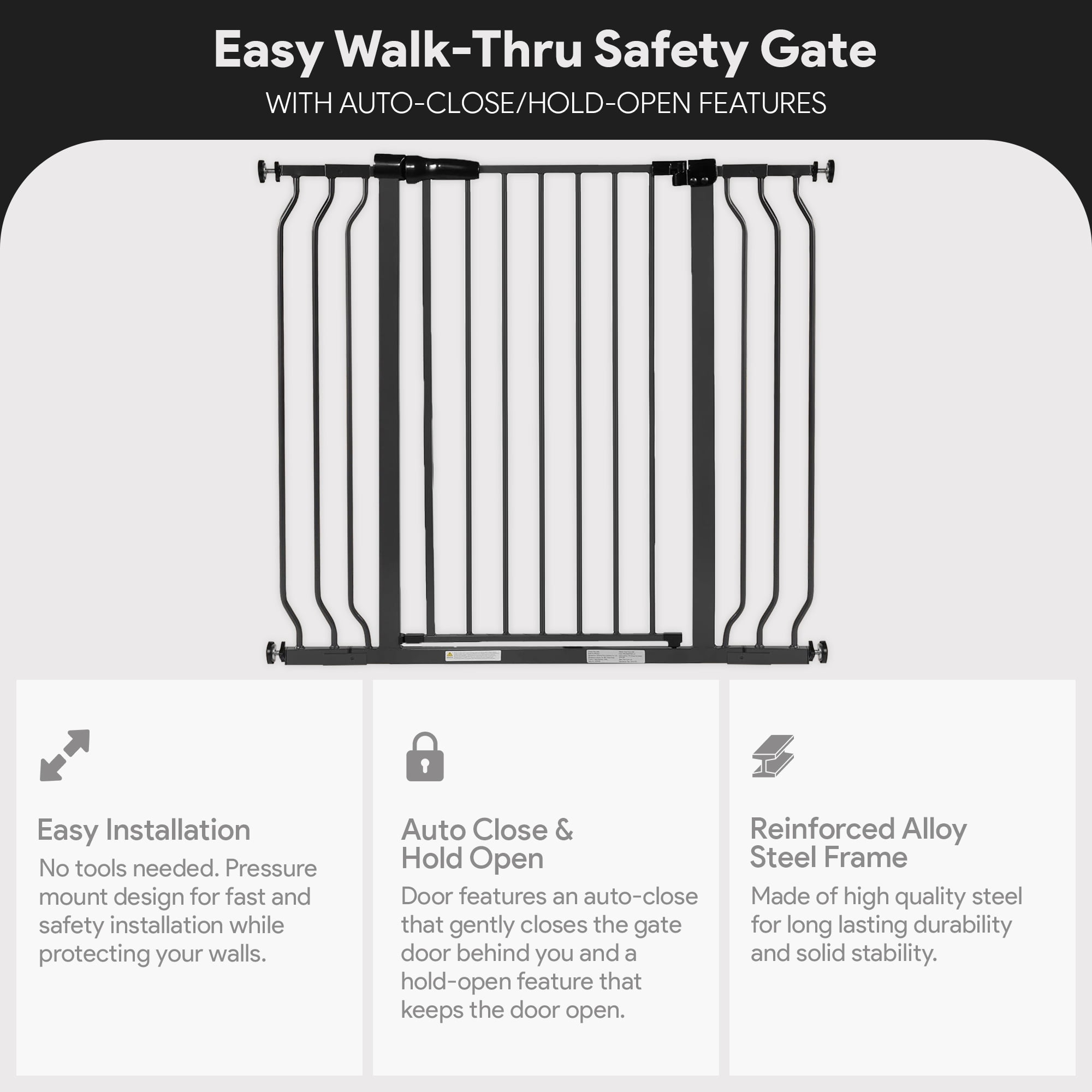 Open Box BalanceFrom Walk Thru Safety Gate, Fits 29.1-43.3" Openings, 36” Tall
