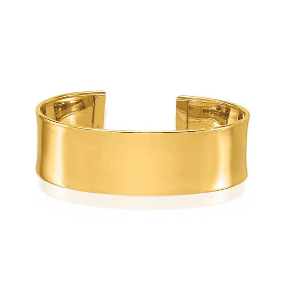 18K Solid Yellow Gold 19mm Cuff Bracelet