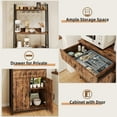 thumbnail image 3 of Roromall Microwave Storage Rack with Drawer, 70.8" Industrial Baker Rack Tall Bar Cabinet Kitchen Stand with Cabinet Freestanding Wine Cabinet for Living Room, Dining Room, 3 of 9