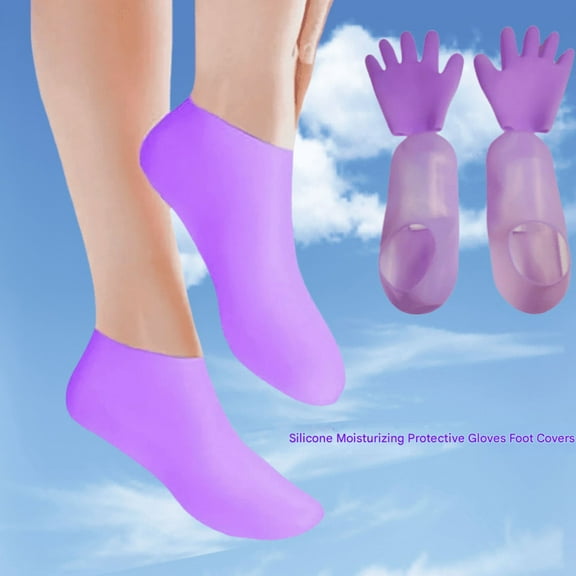 Silicone Moisturizing Socks Crack Proof Purple Foot Cover 1 Piece 827x374x236in