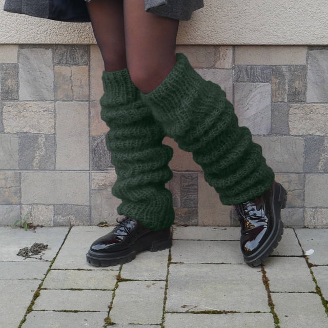 Bas d'Hiver pour Femmes Bas Décontractés de Mode pour Femmes en Tricot à Poil Bas Bas Bas de compression Vert