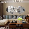 thumbnail image 5 of 26Pcs Acrylic Mirror Wall Stickers Round Mirror Decal Self-Adhesive Wall Stickers DIY Art Mirror Home Living Room Decoration, 5 of 5