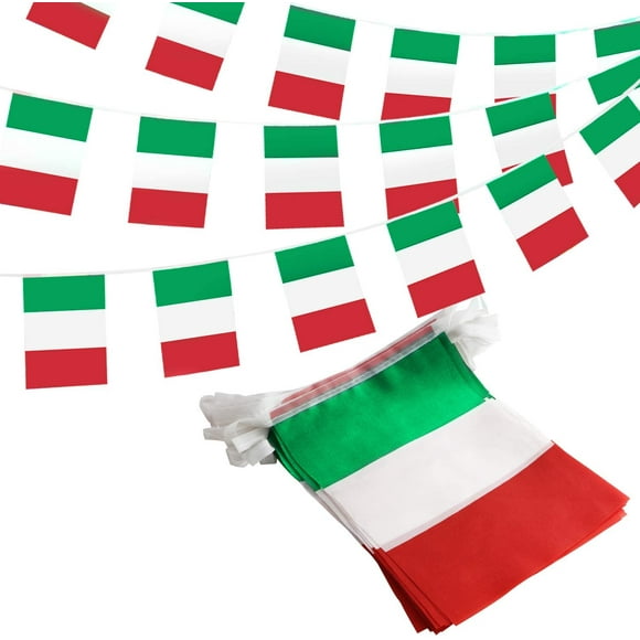 ANLEY Italy Italian Republic String Pennant Banners - Patriotic Events 2nd of June National Day Decoration Sports Bars - 33 Feet 38 Flags