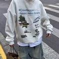 thumbnail image 2 of 2024 Nuevo en Y2K Sudadera gris vintage para hombre Sudadera holgada con cuello redondo de otoño Sudadera con capucha High Street Sudaredaras Hombre, 2 of 5