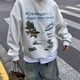 thumbnail image 2 of 2024 Nuevo en Y2K Sudadera gris vintage para hombre Sudadera holgada con cuello redondo de otoño Sudadera con capucha High Street Sudaredaras Hombre, 2 of 5