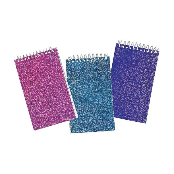 Glitter Spiral Notepads (2Dz) 24 Pieces