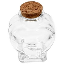 FRCOLOR Glass Heart Shaped Bottle with Wooden Cork for Multi-Functional Home Decor