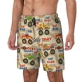 thumbnail image 2 of Uemuo Animal Truck Pattern Mens Swim Trunks Quick Dry Board Shorts with Mesh Lining, Stretch Beach Shorts Quick Dry No-Chafing Board Shorts-Small, 2 of 9