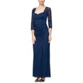 thumbnail image 1 of Alex Evenings Vestido fruncido para mujer, azul, 6P, 1 of 2