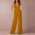 thumbnail image 2 of Ketyyh-chn99 Elegant Jumpsuits for Women Long Sleeve Bodysuit Jumpsuit Tops Bodycon Full Length Long Pants Casual Flare Jumpsuits for Women Yellow,2XL, 2 of 5