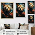 thumbnail image 3 of Designart "Pop Art Grizzly Bear Fame" Animals Bear Picture Framed Wall Art Living Room, 3 of 5