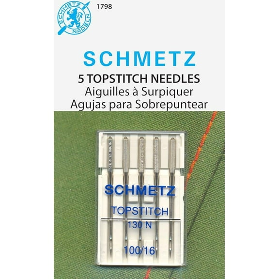Teamwork SCHMETZ Topstitch (130 N) Sewing Machine Needles - Carded - Size 100/16