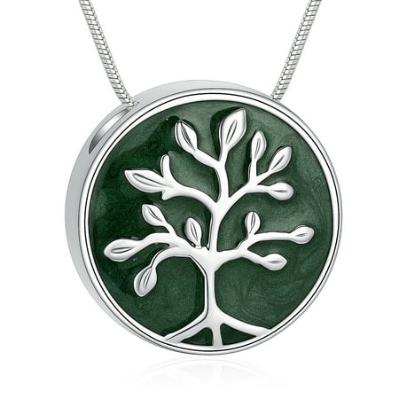 Tree of Life Urn Necklace for Ashes Cremation Jewelry Cremation Keepsake Memorial Pendant Circle of Life Urn Necklace Memorial Jewelry Gifts for Women Men