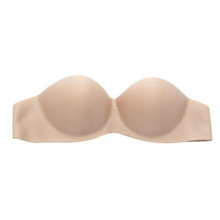 

One Piece Strapless Push Up Bras for Women Solid Lift Half Cup Brassiere Seamless Soft Invisible Bras