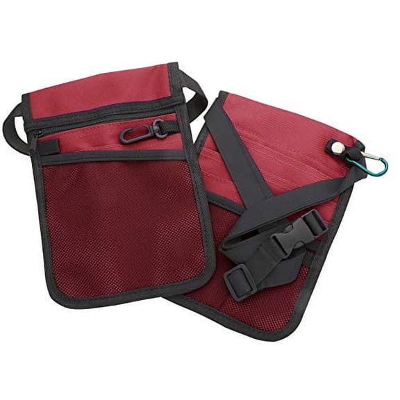 AsaTechmed Medical Pouch Hip Bag Antimicrobial, Nurse, Homecare, Medical Organizer Belt (Pouch Only) Many Colors! (Bright Red)