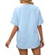 thumbnail image 5 of Blusa clásica de verano para mujer, blusa holgada de encaje de manga corta de Color sólido, blusas, camisa Pompotops  hkajfhjk471395, 5 of 8