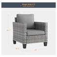 thumbnail image 2 of ACEGOSES Outdoor Patio Wicker Chairs Set of 2, Gray Rattan Seating with Thick Cushions for Lawn or Poolside, Gray, 2 of 6