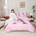thumbnail image 4 of Homewish Personalized Initial Letter A 2pcs Bedding Comforter Set for Kids Children Girls,Leopard Print Twin Comforter Sets,Dreamy Princess Bow Breathable Bedding Set,Luxury Bedroom Decor,Reversible, 4 of 8