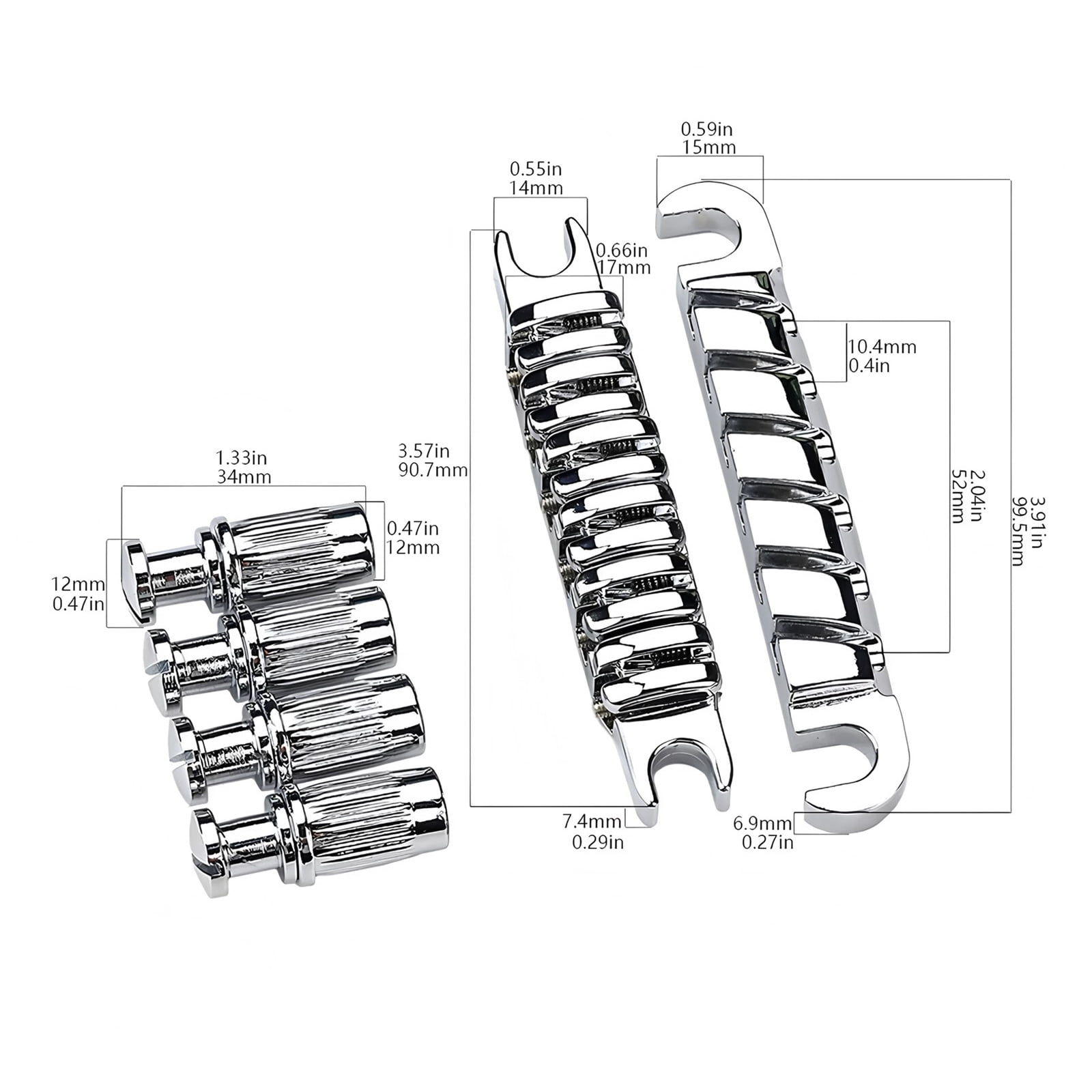 Guitar Bridge Tailpiece Top String Individual Saddles Electric Guitars Replacement Parts Easy to Install