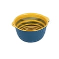 thumbnail image 2 of Yhmxh Organizadores y almacenamiento Cesta de drenaje, cesta doble para verduras, cuenco de plástico para lavar verduras, plato de frutas casero Almacenamiento de ducha Almacenamiento de juguetes, 2 of 5
