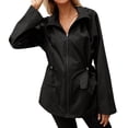 thumbnail image 2 of Cheers.US Women's Long Raincoat with Hood Outdoor Lightweight Windbreaker Rain Jacket Waterproof, 2 of 7