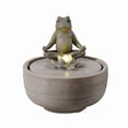 thumbnail image 2 of Hi-Line Gifts LED Lighted Frog Meditating Outdoor Garden Water Fountain - 15.5", 2 of 4