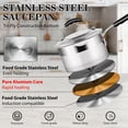 thumbnail image 4 of Rorence 2.5 QT Stainless Steel Saucepan with Straining Glass Lid, Cooking Pot Sauce Pan with Silicone Coated Handles and Pouring Spouts, Induction Compatible, 4 of 8