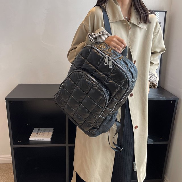 Bolsa Mochila escolar informal acolchada de algodón Mochila femenina acolchada para invierno (negro) Ehuebsd Para Estrenar