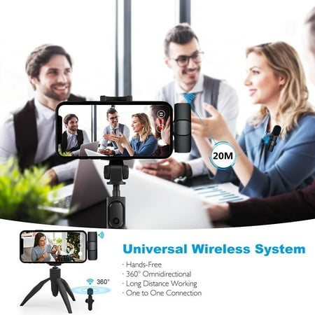 Wireless Lavalier Microphone, Microphone for Youtube Facebook Recording Mobile Phone Live Radio Noise Reduction Lightning Interface