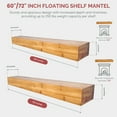 thumbnail image 5 of 60in. Lumber Finished Fireplace Mantel Shelf, 5 of 7