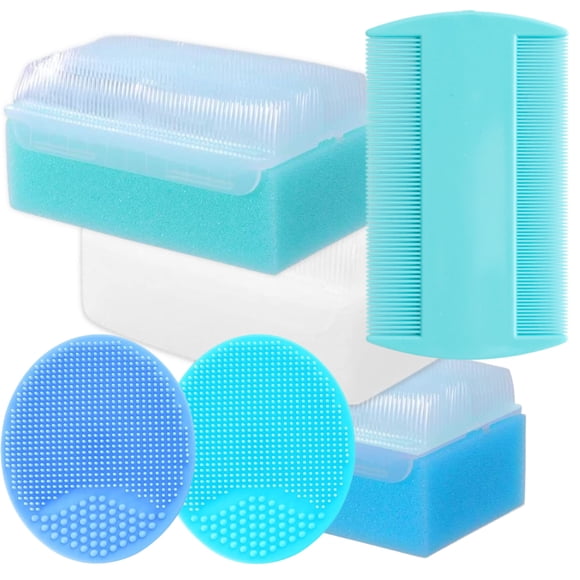 Set de esponja de baño y cepillo tipo cuna para bebés recién nacidos