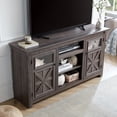 thumbnail image 6 of 60" TV Stand for 65"TVs, Wood Media Console Table, Entertainment Center with 2 Barn Doors,Adjustable Shelves, Farmhouse Under TV Table for Living Room, 6 of 9