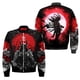 thumbnail image 2 of Chaqueta bomber de primavera y otoño para hombre, con estampado 3D de máscara de samurái Oni y tatuaje, con cremallera, informal, para la calle, 2 of 5