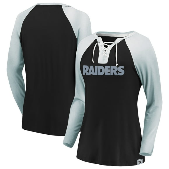 Ladies' Oakland Raiders NFL Fanatics Break Out Play Lace-Up Long Sleeve