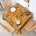 thumbnail image 2 of Halloween Pumpkin Words Pattern Square Tablecloth,Waterproof Square Table Cover,Wipeable Spillproof Washable Table Cover for Home Kitchen Party Decor 60"x60"(152x152cm), 2 of 6