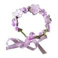 thumbnail image 3 of Headband Hair Wreath Flower Children Woven Women Girl Headdress Flower Headband Floral Crown Headpiece for Wedding Gift Party violet, 3 of 7