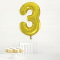 thumbnail image 3 of Unique Industries Foil Big Number 3 Shaped 34" Gold Solid Print Balloon, 3 of 4