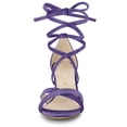 thumbnail image 3 of BLISSFUL STEP Women's Lace-Up Clear Block Heel Sandals, 3 of 6