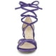 thumbnail image 3 of Sandalias Terciopelo Tacón De Bloque Transparente Cordón Arriba Para Mujeres Morado 40, 3 of 7