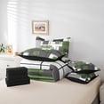 thumbnail image 5 of YST Abstract Geometry Comforter Set, 7-Piece, Twin, Black Grey Green, Geometric Square, Soft Lightweight, All Season, 5 of 5