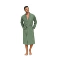 thumbnail image 4 of ANLIQI Mens Robe Lightweight 100% Cotton Summer Bathrobe Knit Long Sleeve Kimono Robe with Pockets (Army Green, M), 4 of 5