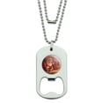 thumbnail image 1 of Christmas Holiday Santa Milk and Cookies Military Dog Tag Bottle Opener Pendant, 1 of 4