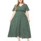 thumbnail image 2 of Vestido Corto de Verano con Cuello en V de Manga Corta Impreso, Vestido de Moda Casual para Mujeres, 2 of 5
